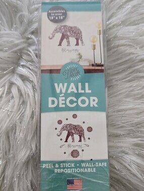 Burgundy  Elephant Wall Décor - Peel & Stick